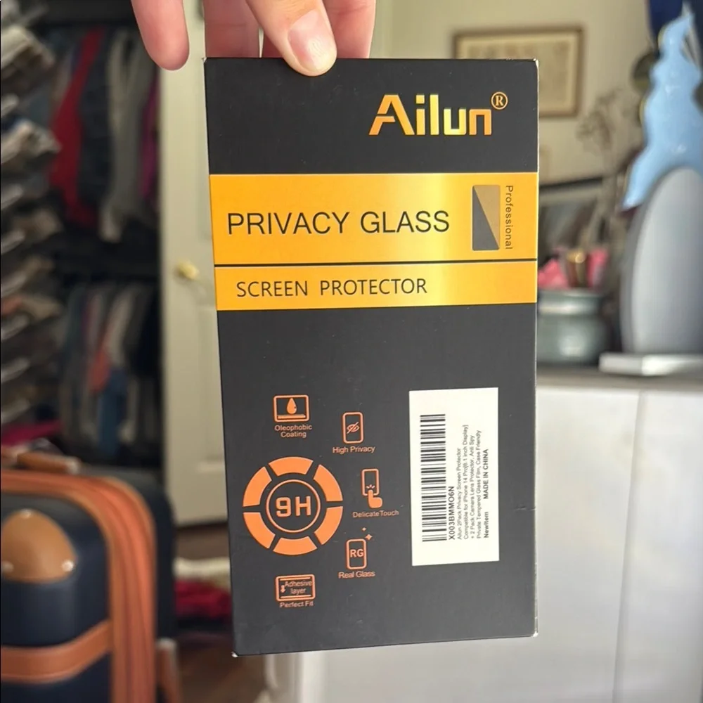 Ailun Privacy Glass Screen Protector - Black and Orange